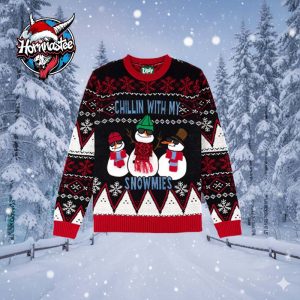 Chillin With My Snowmies Snowman Ugly Christmas Sweater