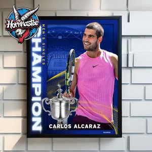 Congrats Carlos Alcaraz Wins Men’s Singles Champion 2025 Six Time Grand Slam Champion Poster Home Decor Canvas