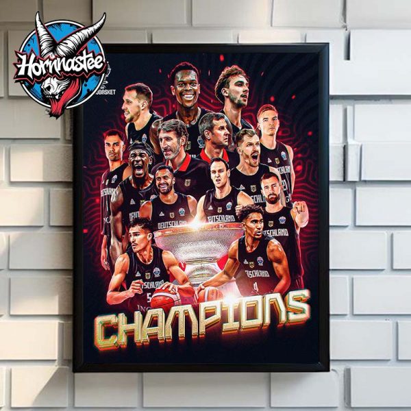 Congrats Germany The Champion Of 2025 EuroBasket Championship Poster Home Decor Canvas