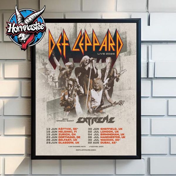 Def Leppard Live 2026 Schedule Tour Dates Poster Home Decor Canvas