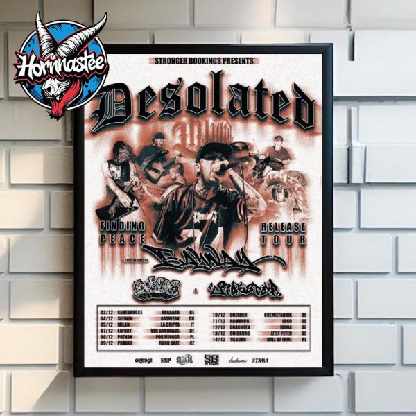 Desolated Band Celebrate Finding Peace Album And Tour 2025 Schedule Tour Dates Poster Home Decor Canvas