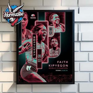 Faith Kipyegon World Champion Title 1500m At World Athletics Championships Tokyo 2025 Poster Home Decor Canvas