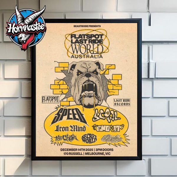 Flatspot Records Last Ride World Australia Poster Line Up December 14 2025 Melbourne VIC Poster Home Decor Canvas
