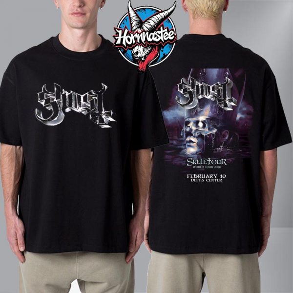 Ghost Band Skeletour World Tour 2026 Salt Lake City UT Show At Delta Center On February 10 2025 T Shirt Two Sided