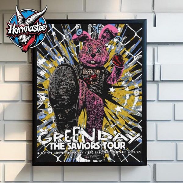 Green Day The Saviors Tour 2025 At Estadio Huracan On September 3 2025 In Buenos Aires Argentina Poster Home Decor Canvas