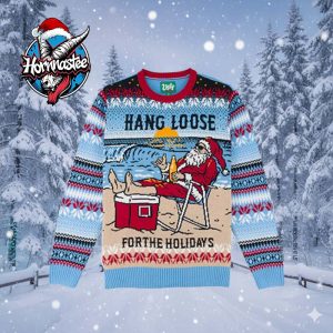 Hang Loose For The Holidays Santa Ugly Christmas Sweater