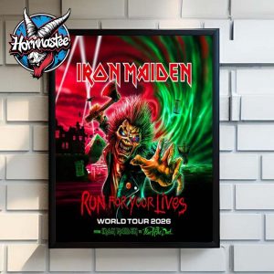 Iron Maiden Run For Your Lives World Tour 2026 Poster Home Decor Canvas