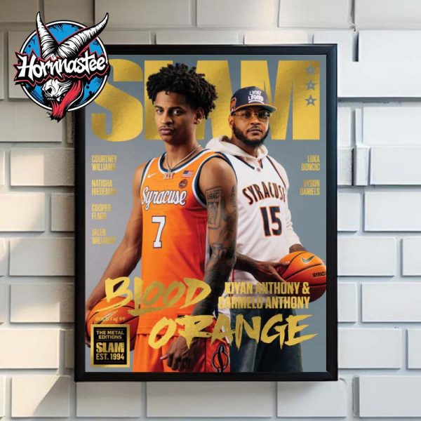 Kiyan Anthony And Carmelo Anthony On SLAM Gold Metal Cover 258 Blood Orange Poster Home Decor Canvas