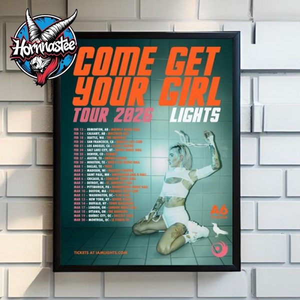 Lights Come Get Your Girl Tour 2026 Schedule Tour Dates Poster Home Decor Canvas