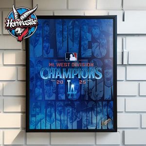 Los Angeles Dodgers MLB Winners NL West Division Champions 2025 Poster Home Decor Canvas