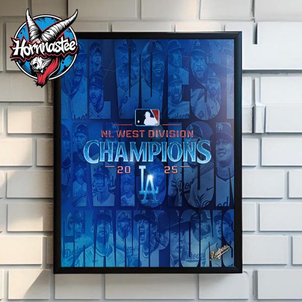 Los Angeles Dodgers MLB Winners NL West Division Champions 2025 Poster Home Decor Canvas