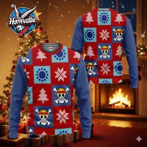 Luffy Dressrosa Arc Xmas Gift One Piece Ugly Christmas Sweater