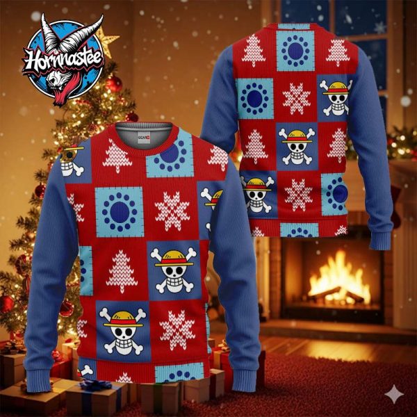 Luffy Dressrosa Arc Xmas Gift One Piece Ugly Christmas Sweater