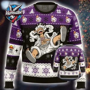 Luffy Gear 5 Sun God Nika One Piece Ugly Christmas Sweater
