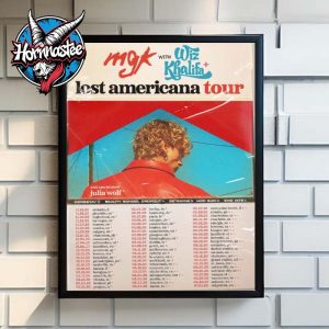 MGK Machine Gun Kelly Lost Americana Tour Featuring Wiz Khalifa Schedule Tour Dates Poster Home Decor Canvas