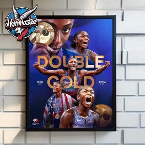 Melissa Jefferson Wooden Double Gold Win 200m Title World Athletics Championship Tokyo 25 Poster Home Decor Canvas