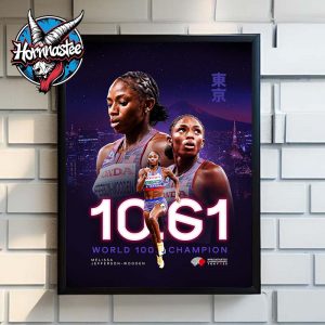 Melissa Jefferson Wooden Women’s World 100m Champion World Athletics Championship Tokyo 25 Poster Home Decor Canvas