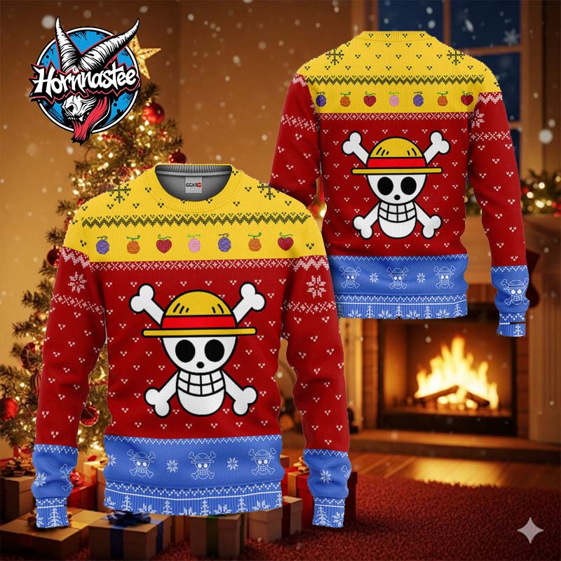 Monkey D Luffy Symbol One Piece Ugly Christmas Sweater Monkey D Luffy Symbol One Piece Ugly Christmas Sweater