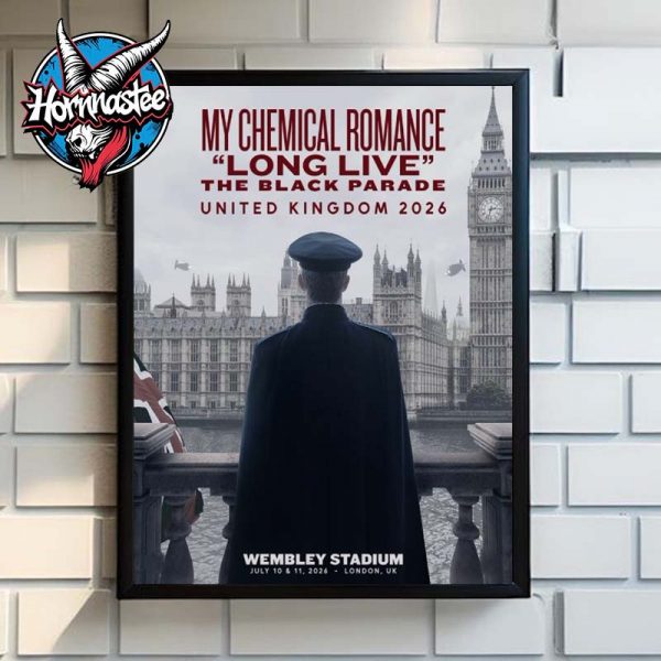 My Chemical Romance Long Live The Black Parade United Kingdom 2026 At Wembley Stadium On July 10 11 2026 London UK Poster Home Decor Canvas