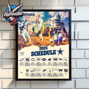 NFL Dallas Cowboys Official 2025 Schedule Poster Home Decor Canvas