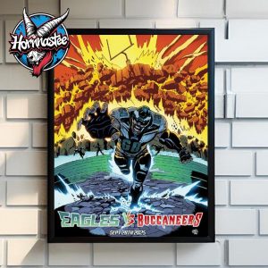 NFL Philadelphia Eagles vs Tampa Bay Buccaneers Match Poster At PMRaymond James Stadium On September 28 2025 Poster Home Decor Canvas