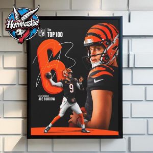 NFL The Top 100 Cincinnati Bengals Joe Burrow Signature Poster Home Decor Canvas
