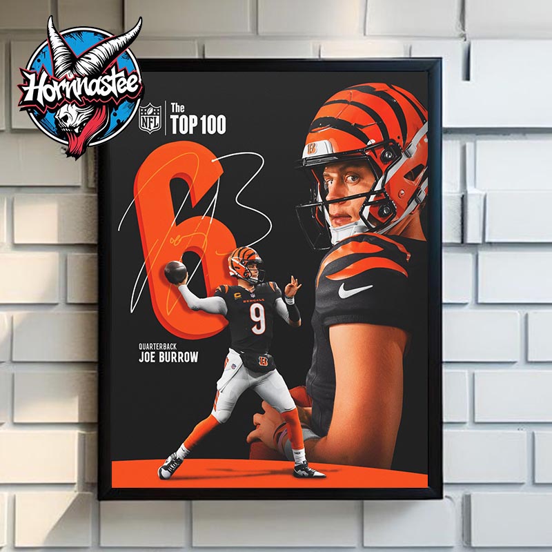 NFL The Top 100 Cincinnati Bengals Joe Burrow Signature Poster Home Decor Canvas NFL The Top 100 Cincinnati Bengals Joe Burrow Signature Poster Home Decor Canvas