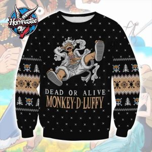 One Piece Dead or Alive Monkey D Luffy One Piece Ugly Christmas Sweater