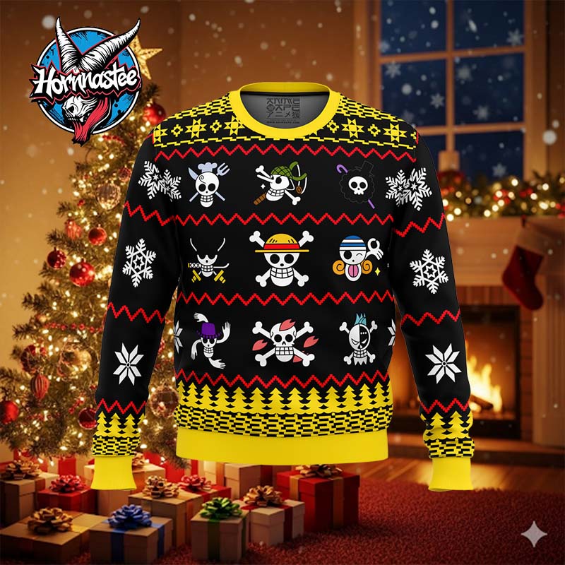 One Piece One Piece Flags Ugly Christmas Sweater One Piece One Piece Flags Ugly Christmas Sweater