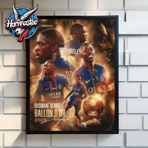 Ousmane Dembele PSG Win Ballon D’or 2025 Title Poster Home Decor Canvas