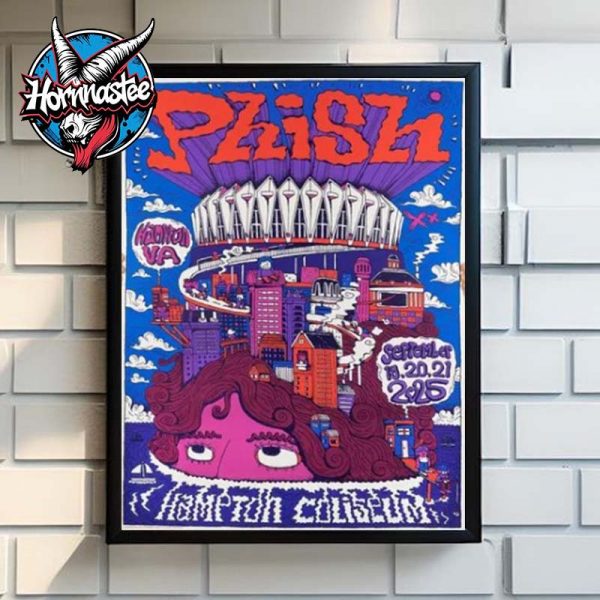 Phish Band Show At Hampton Coliseum On September 21 2025 Hampton VA Poster Home Decor Canvas