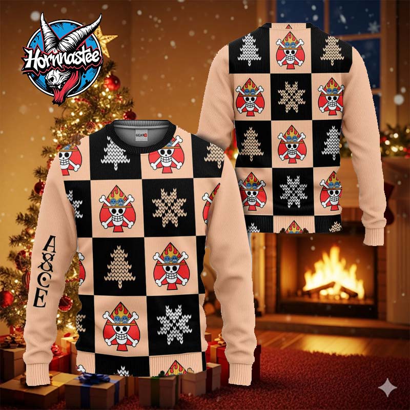 Portgas D Ace Symbol One Piece Ugly Christmas Sweater Portgas D Ace Symbol One Piece Ugly Christmas Sweater