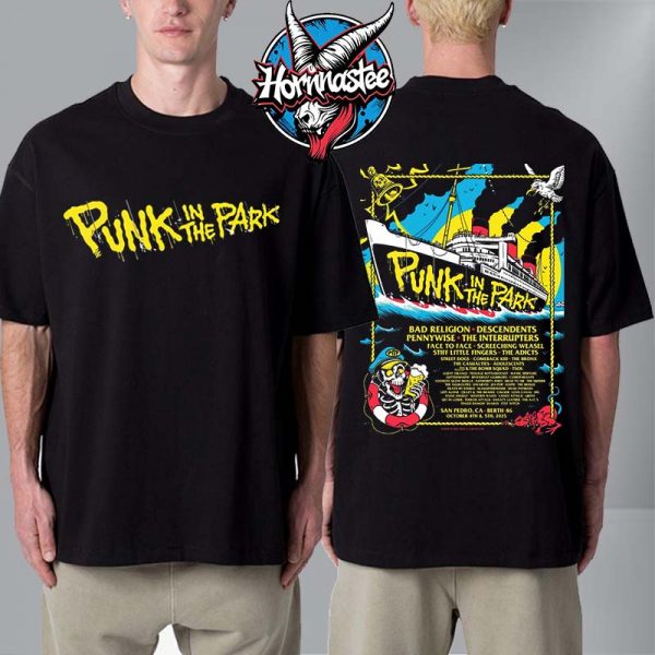 Punk In The Park San Pedro Poster Show At Berth 46 On October 4 5 2025 Full Line Up Unisex T Shirt Two Sided
