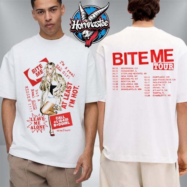 Renee Rapp Bite Me Tour 2025 Merch Tee Dates List Unisex T Shirt Two Sided