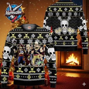 Roger Pirates Anime Xmas Gifts One Piece Ugly Christmas Sweater