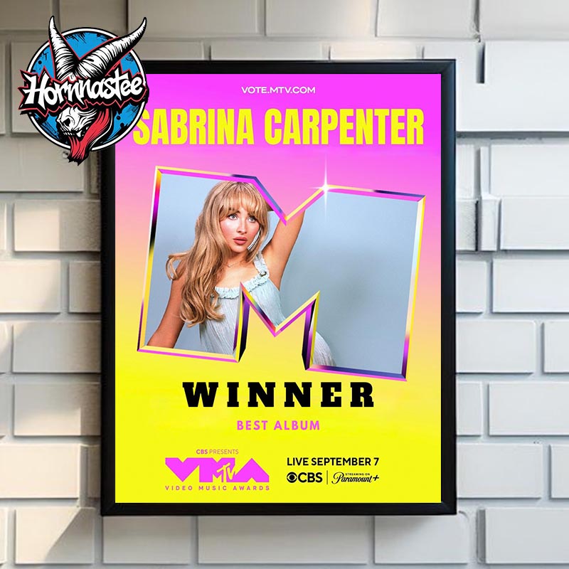 Sabrina Carpenter Short n Sweet Album Won Best Album At The 2025 MTV Video Music Awards Poster Home Decor Canvas Sabrina Carpenter Short n Sweet Album Won Best Album At The 2025 MTV Video Music Awards Poster Home Decor Canvas