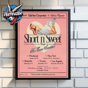 Sabrina Carpenter Short n Sweet Tour Fall 2025 It’s Even Sweeter In USA Poster Home Decor Canvas