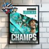 Seattle Mariners MLB Champions 2025 AL West Division Championship Poster Home Decor Canvas
