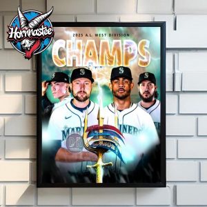 Seattle Mariners MLB Champions 2025 AL West Division Championship Poster Home Decor Canvas
