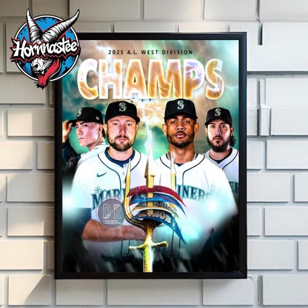 Seattle Mariners MLB Champions 2025 AL West Division Championship Poster Home Decor Canvas