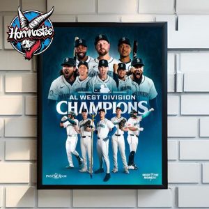 Seattle Mariners MLB Winner AL West Division Champions 2025 Poster Home Decor Canvas