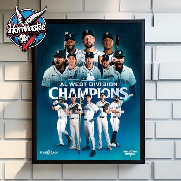 Seattle Mariners MLB Winner AL West Division Champions 2025 Poster Home Decor Canvas