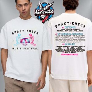 Shaky Knees Festival Rabbits Lineup Tee September 19 21 2025 In Piedmont Park Atlanta Unisex T Shirt Two Sided