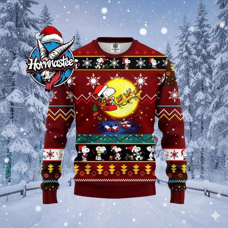 Snoopy Moon Christmas For Unisex Ugly Christmas Sweater Snoopy Moon Christmas For Unisex Ugly Christmas Sweater
