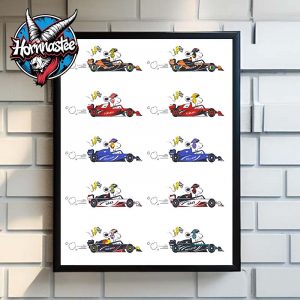 Snoopy x F1 Peanuts Dog Poster Home Decor Canvas