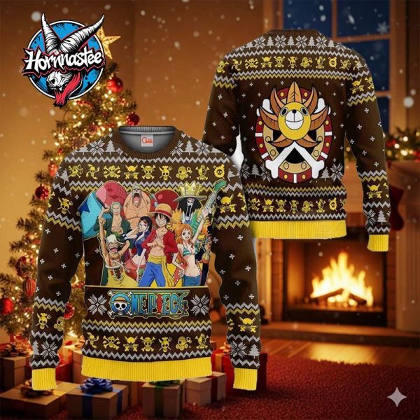 Straw Hat Pirates Anime Xmas One Piece Ugly Christmas Sweater