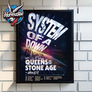 System Of A Down UK Europe Summer 2026 Tour Schedule Featuring Queen Of The Stone Age And Acid Bath Poster Home Decor Canvas