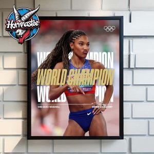 Tara Davis Woodhall World Champion Women’s Long Jump Tittle Olympic Poster Home Decor Canvas