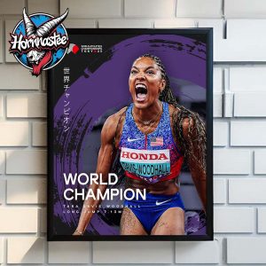 Tara Davis Woodhall World Champion Women’s Long Jump World Athletics Championships Tokyo 25 Poster Home Decor Canvas