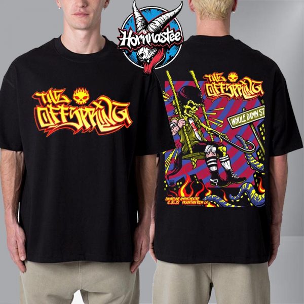 The Offspring Event Poster At Shoreline Amphitheatre On August 30 2025 In Mountain View CA Unisex T Shirt Two Sided